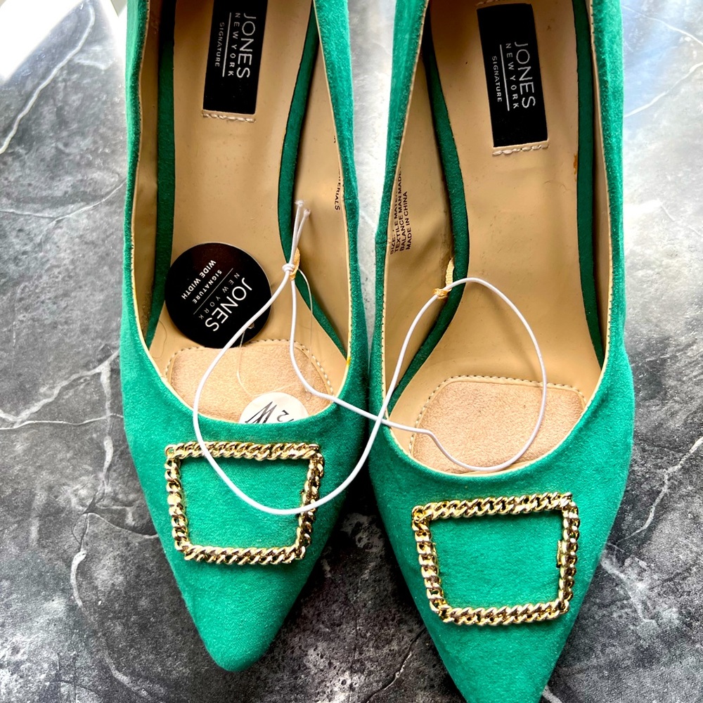 Jones New York Belinda Green Heels Sz 7.5W
